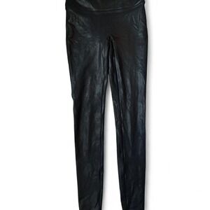 Spanx Faux Leather Leggings Black High Waisted Textured Small S/P 20110R